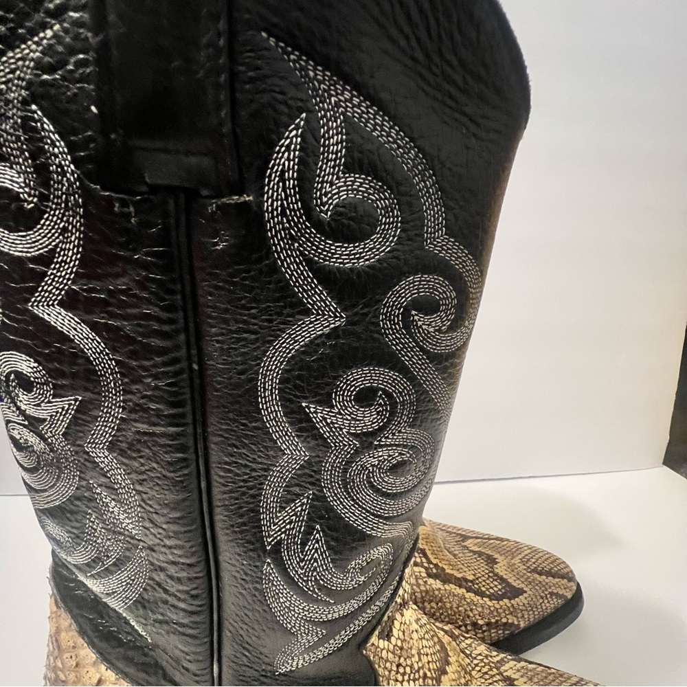 Vintage Black Jack Genuine Snakeskin Cowboy Boots Handmade USA Women’s 29 1/2 - Picture 6 of 16